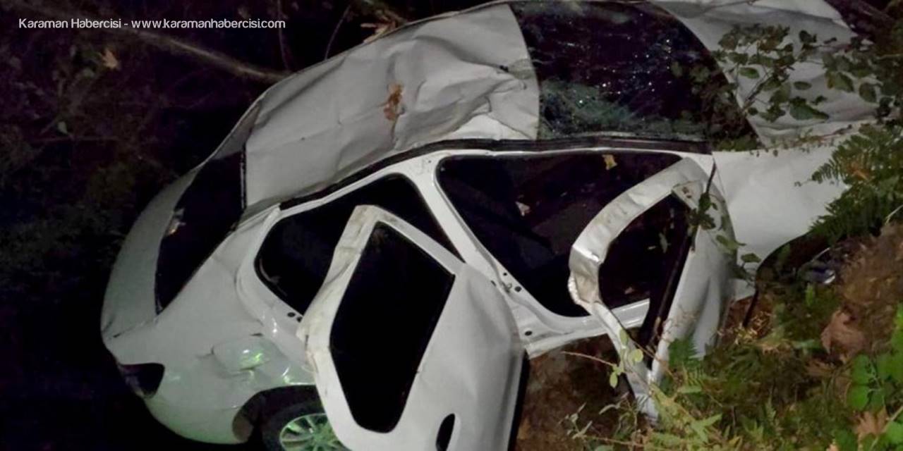 Antalya'da Şarampole Devrilen Araçtaki Karı Koca Yaralandı