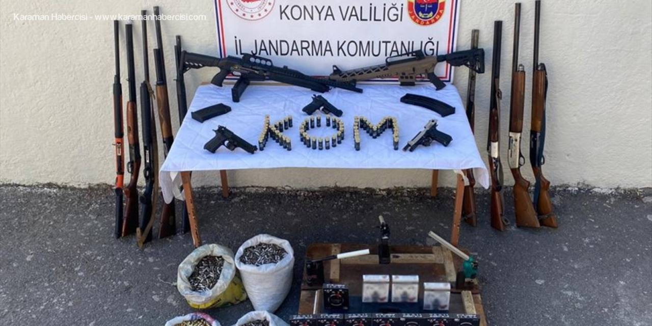 Konya'da Jandarmanın Operasyonunda 11 Ruhsatsız Av Tüfeği Ele Geçirildi