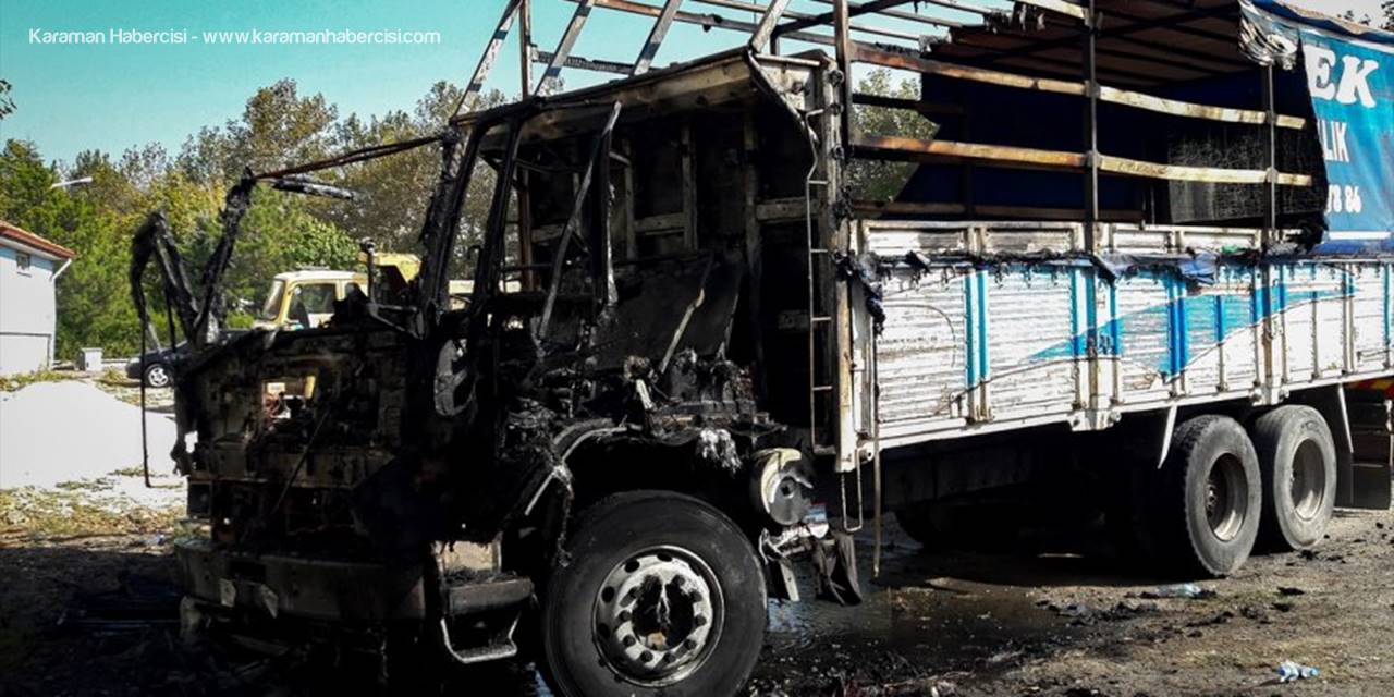 Konya'da Park Halindeki Kamyon Kundaklandı
