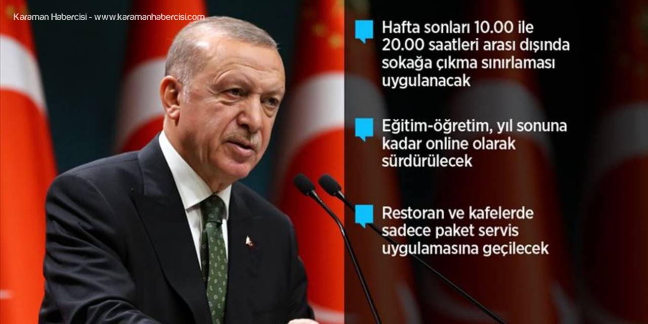 Cumhurbaşkanı Erdoğan Kovid-19'a ilişkin yeni tedbirleri açıkladı
