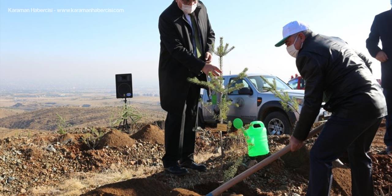 Konya'da Öğretmenler İçin Oluşturulan Hatıra Ormanına İlk Fidanlar Dikildi