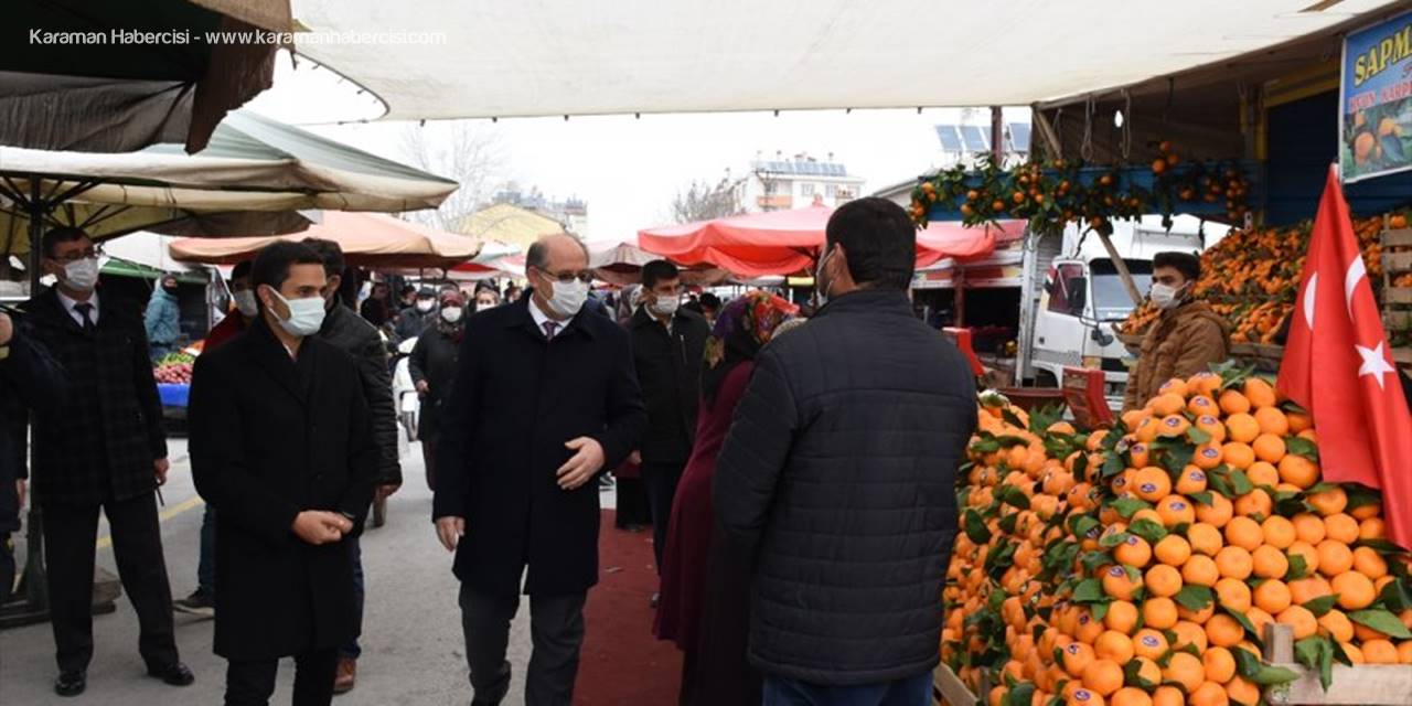 Karapınar'da Kaymakam Ve Belediye Başkanından Pazar Ziyareti