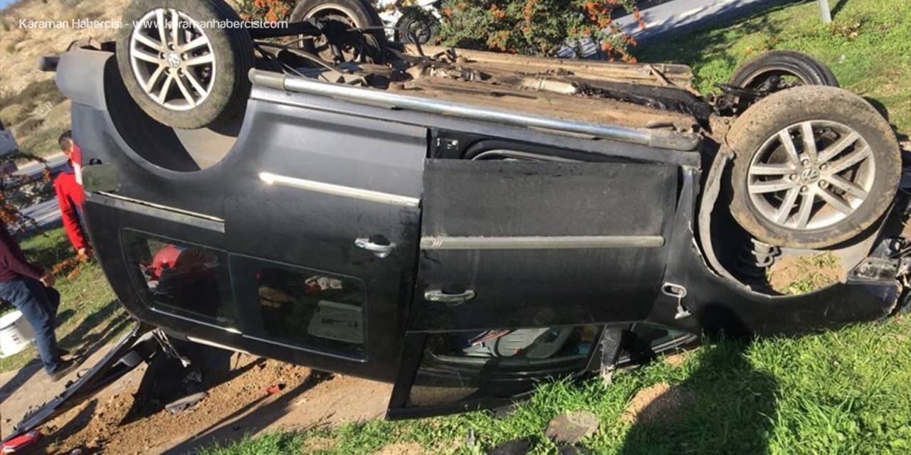 Tag Otoyolunda Hafif Ticari Araç Takla Attı: 2 Yaralı