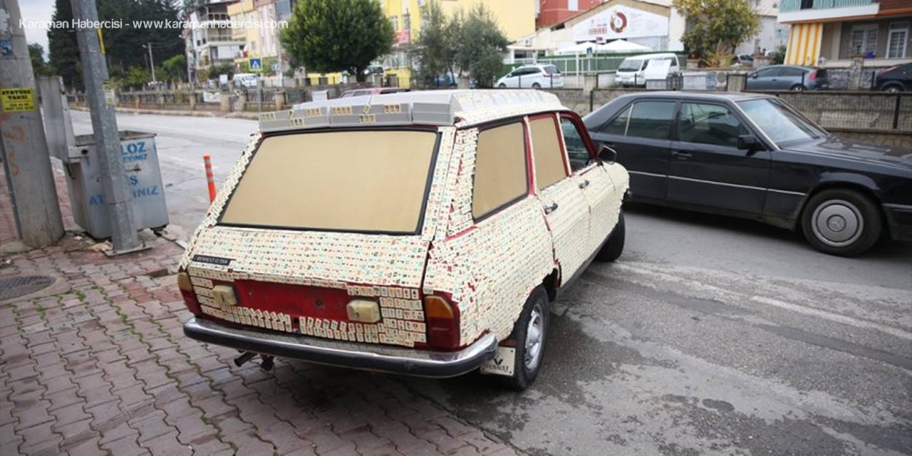 İddiayı Kaybedince Otomobiline 11 Bin Okey Taşı İle 65 Istaka Yapıştırdı