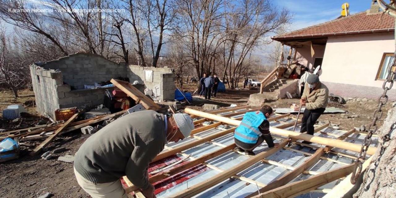 Halkapınar'da Ağılı Yanan Vatandaşa Müftülük Ve Diyanet Vakfı'ndan Destek
