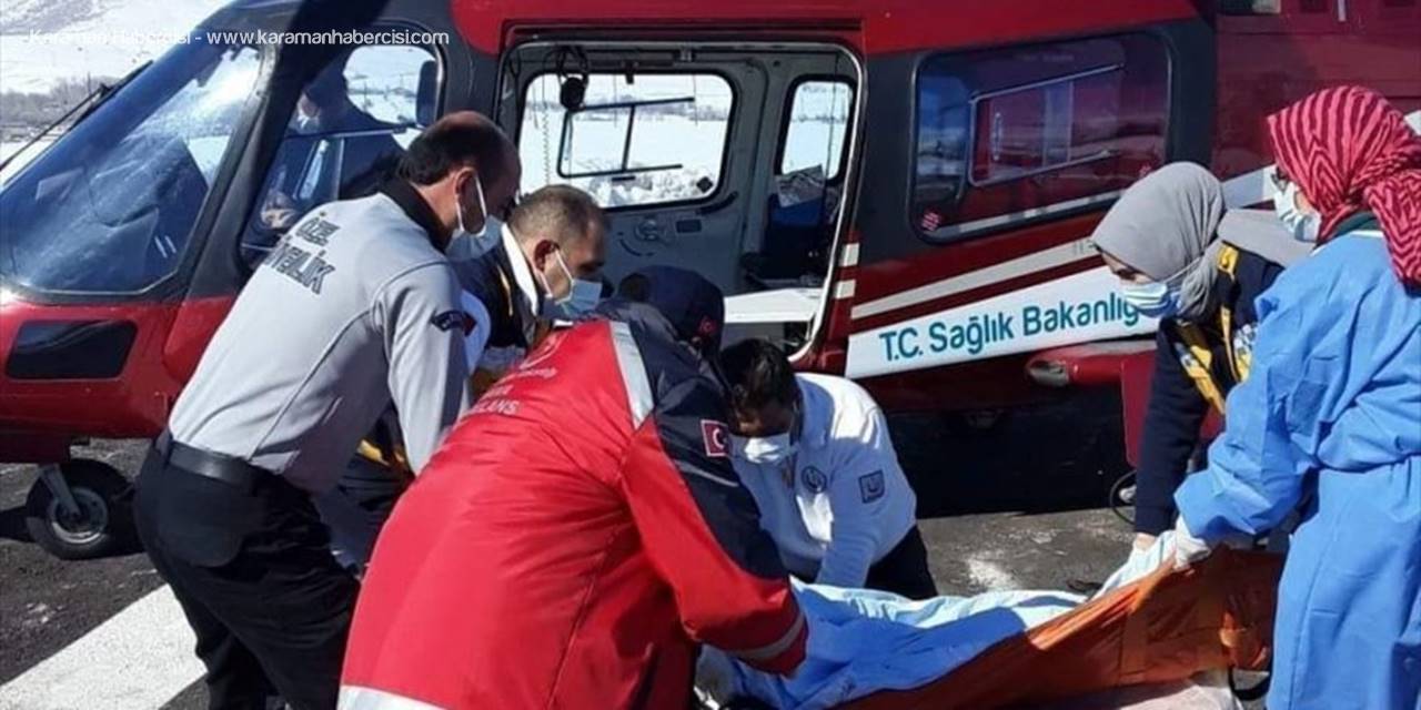 Kayseri'de Ambulans Helikopter, 91 Yaşındaki Hasta İçin Havalandı