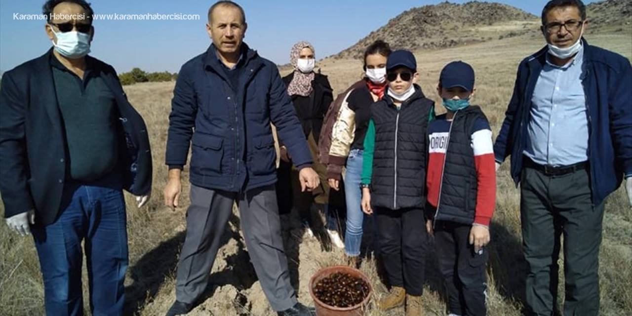 Karapınar'da Erozyon Sahası'na Meşe Palamudu Ekildi