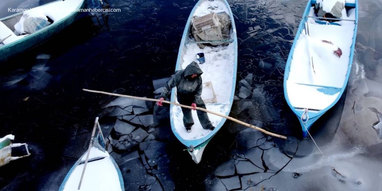 Beyşehir Gölü'nün Kıyı Kesimleri Buz Tuttu
