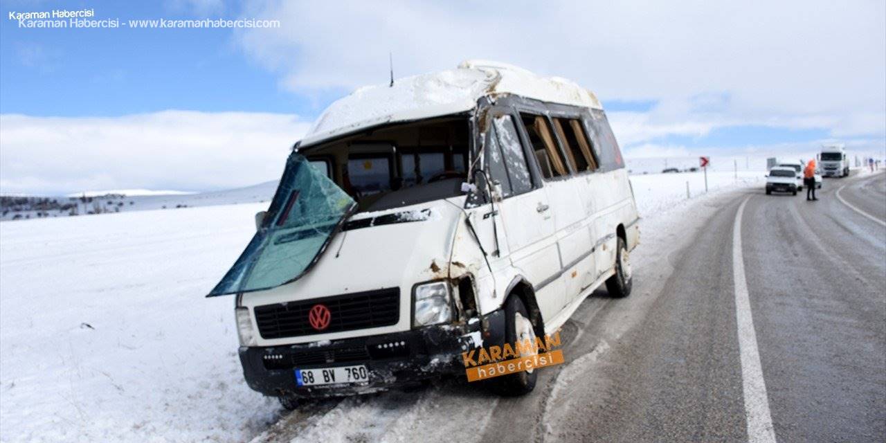 Aksaray'da işçi servisi devrildi