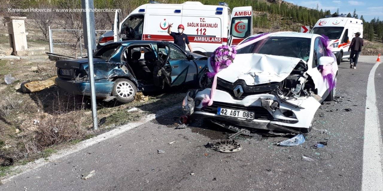 Konya'da Gelin Arabasının Da Karıştığı Zincirleme Trafik Kazasında 7 Kişi Yaralandı