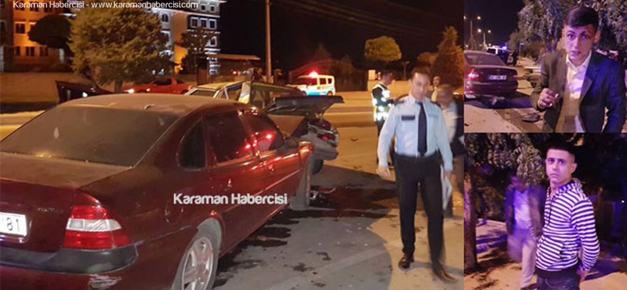 Karaman'da Hızını Alamayan Otomobil 3 Araca Çarptı