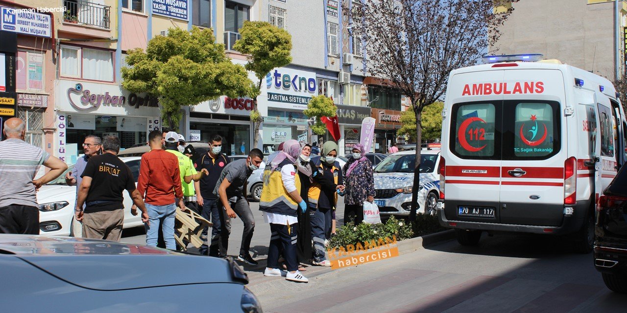 Karaman'da Elektrikli Motosikletten Düşen Kadın Yolcu Yaralandı
