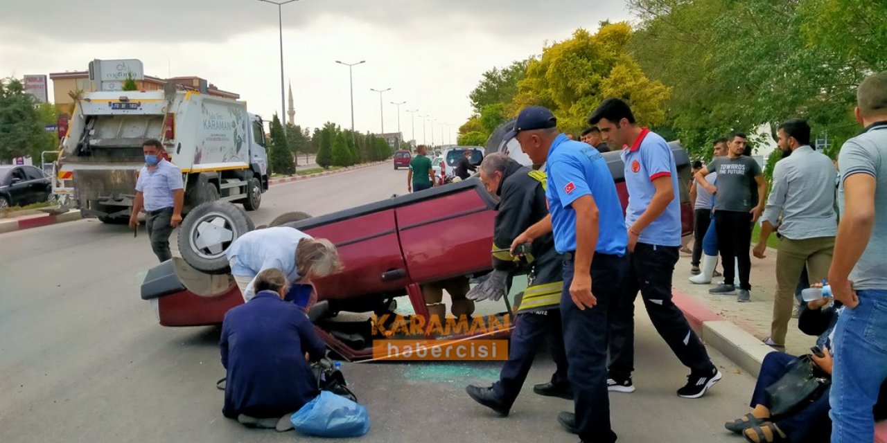 Karaman’da Yaşanan Kazada Mucize Kurtuluş