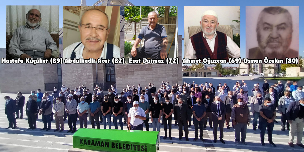 Karaman'da Bugün Vefat Edenler
