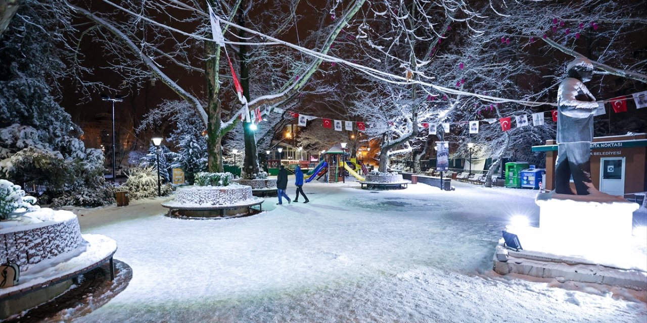 Ankara'nın Simgelerinden Kuğulu Park Beyaza Büründü