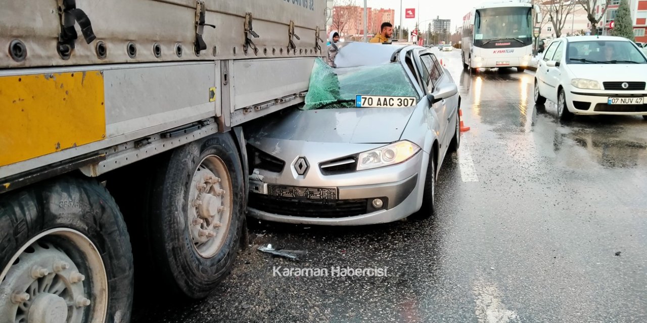 Karaman’da Sürücü Ölümden Döndü