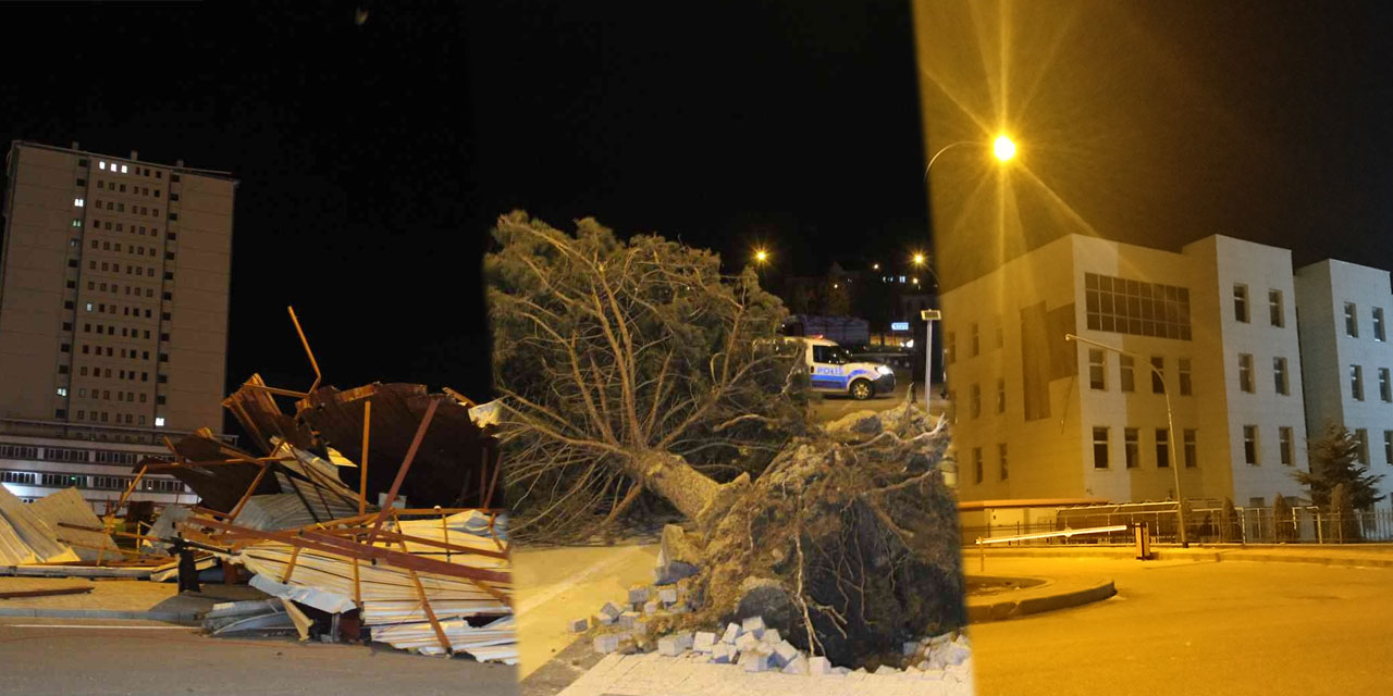 Karaman’da Fırtına Çatı Uçurdu, Duvar Yıktı, Ağaç Devirdi