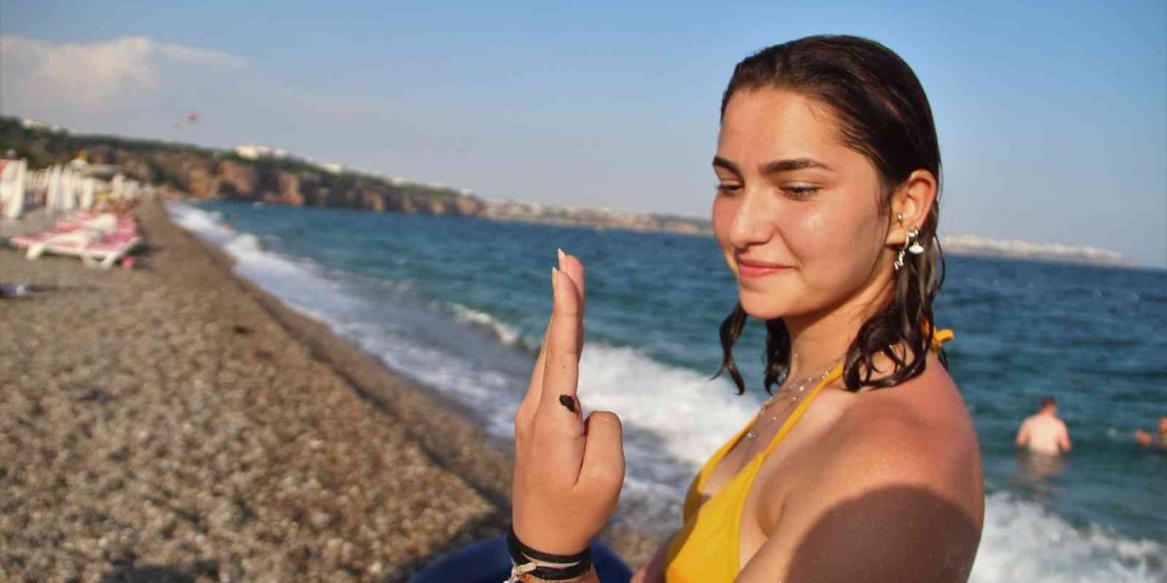 Konyaaltı Sahili’nde Denize Girenlerin Üstüne Zifti Andıran Bir Madde Yapıştı