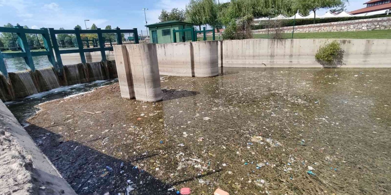 Porsuk Çayı’nda Biriken Ağaç Dalları Ve Çöpler Görenleri Hayrete Düşürüyor