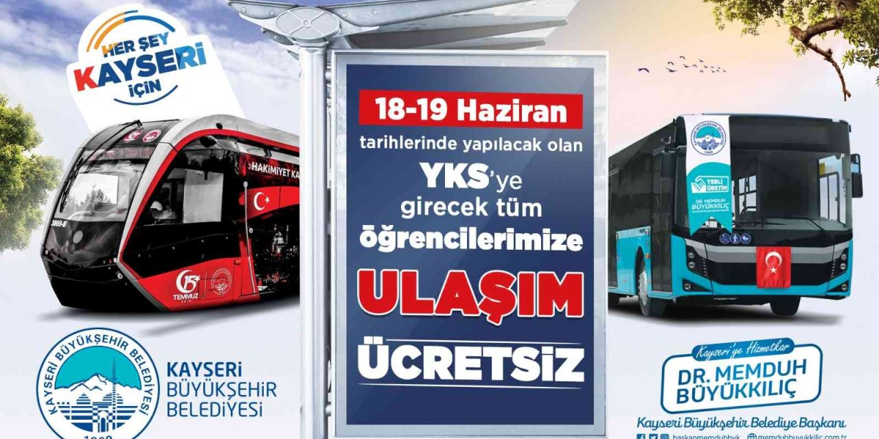 Başkan Büyükkılıç’tan Yks Öğrencilerine Ücretsiz Ulaşım Desteği