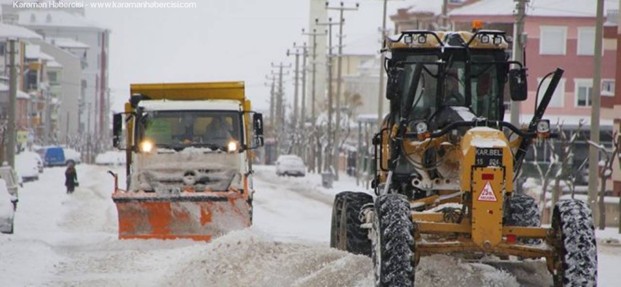 Karaman Belediye'sinden Kar Çalışmaları