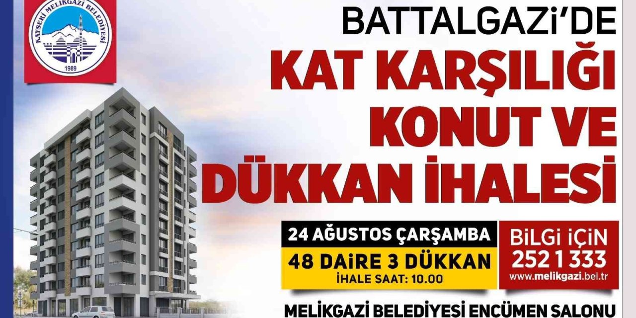Melikgazi’den Bbattalgazi’de Kat Karşılığı Konut Ve Dükkan İhalesi