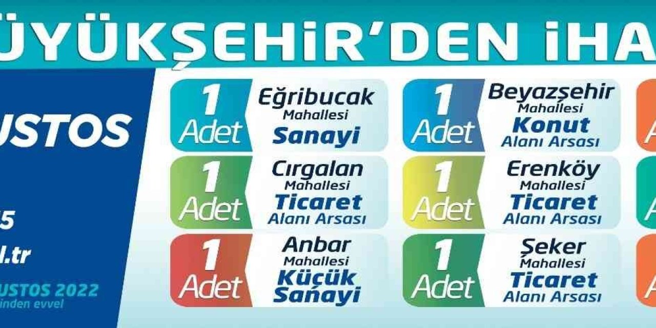 Büyükşehir’den İhale