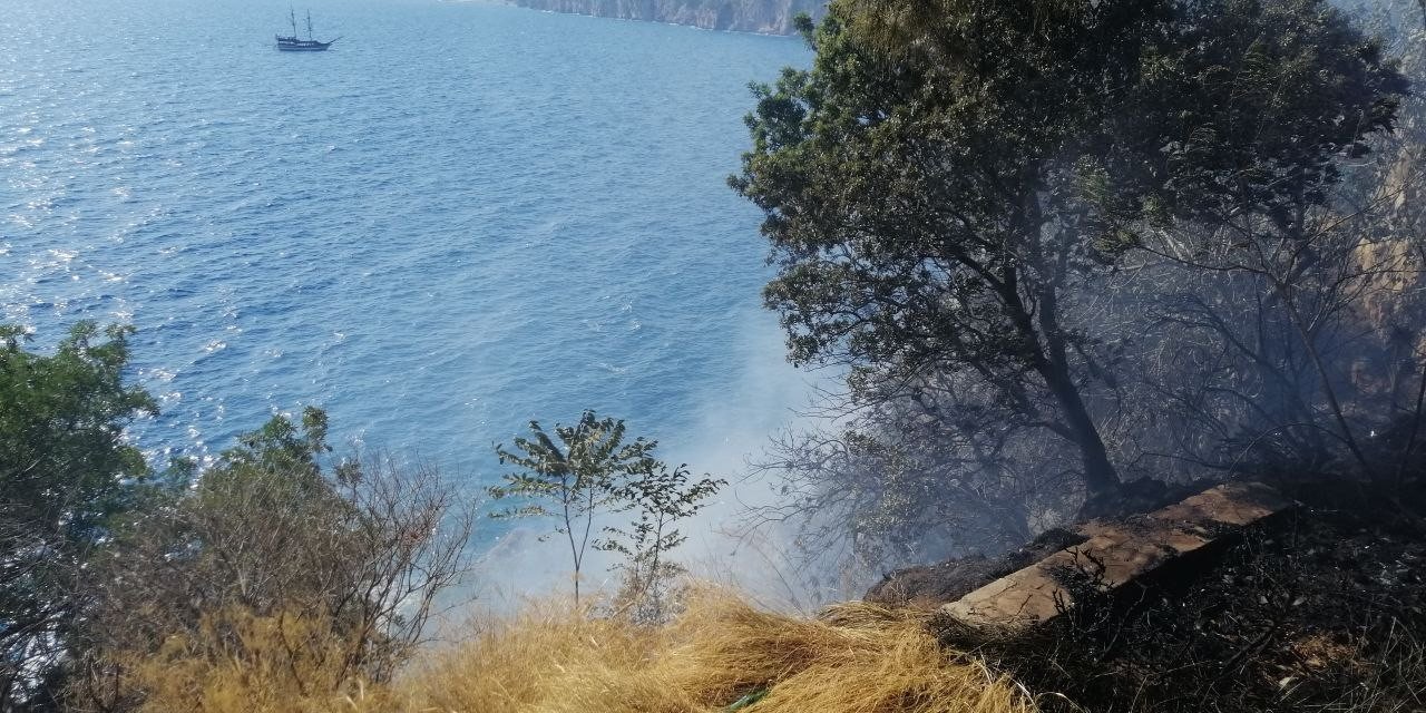 Falezlerde Çalılık Yangını