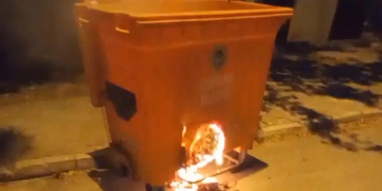 Yanan Çöp Kutusunu Vatandaşlar Söndürdü