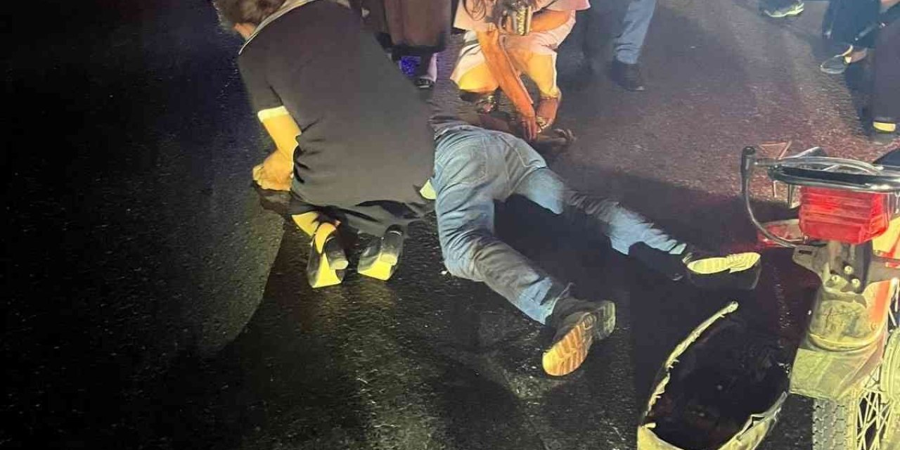 Kontrolden Çıkan Motosiklet Devrilip Sürüklendi: 1 Yaralı