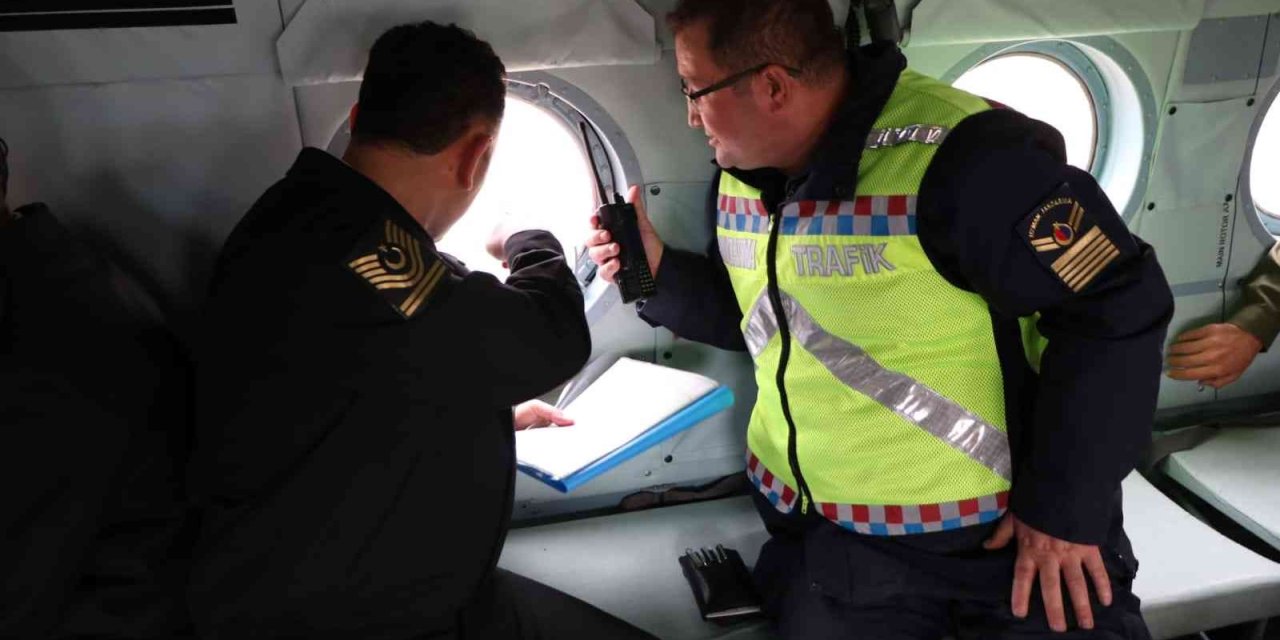 Jandarmadan Helikopter Destekli Trafik Denetimi