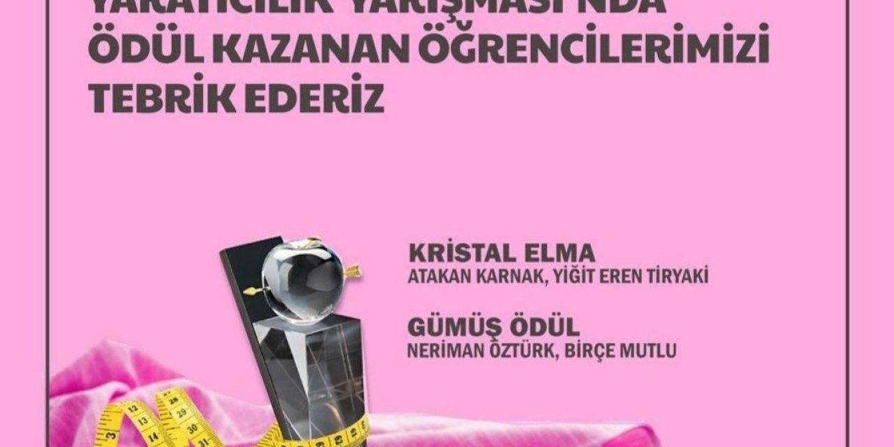 Anadolu Üniversitesi Öğrencileri Reklamcılar Derneği’nin Düzenlediği Kristal Elma’dan Ödülle Döndü