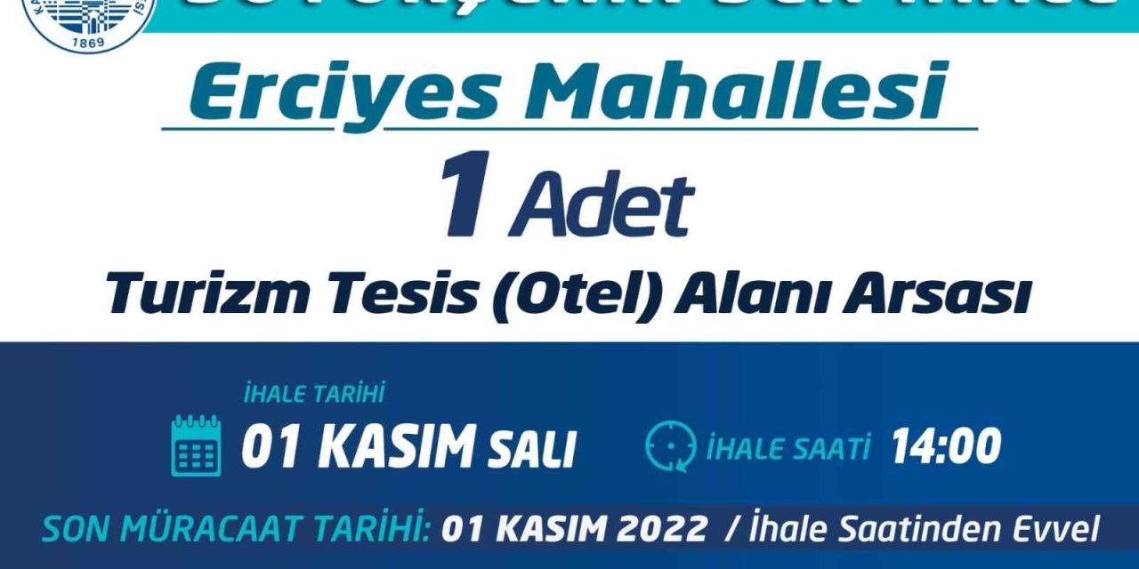 Büyükşehir Erciyes’te Otel Arsası Satacak