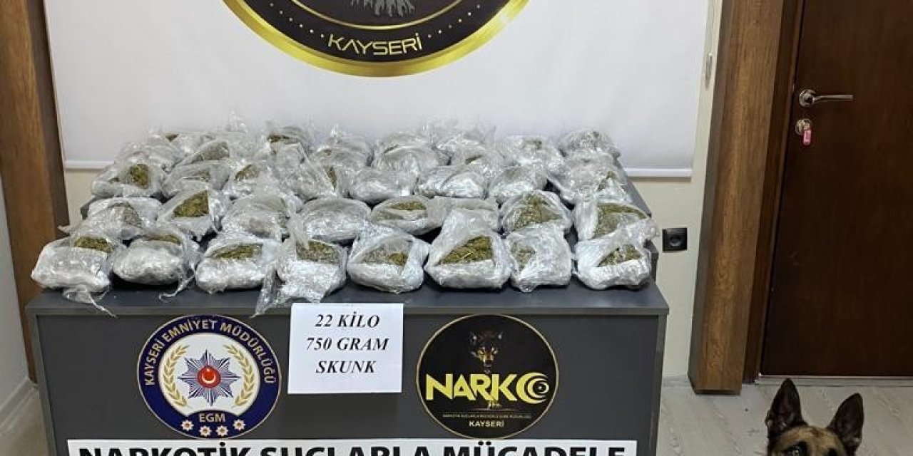 Kayseri’de Şüphe Üzerine Durdurulan Araçtan 22 Kilo Uyuşturucu Çıktı