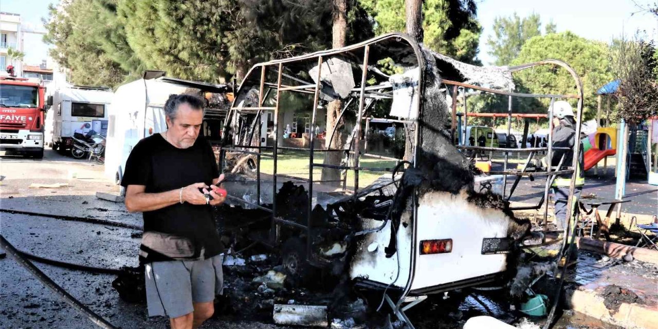 Alev Alev Yanan Karavanda Dinlenen Kadın Ölümden Döndü