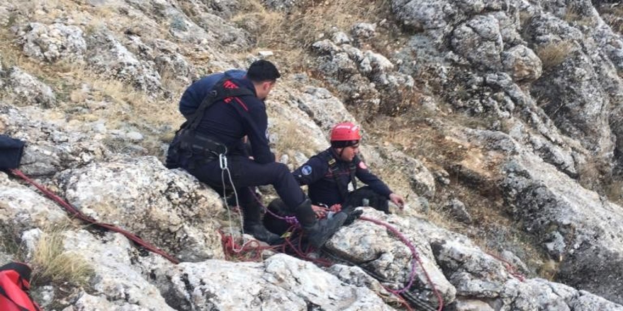 İtfaiyeden 3 Saatlik Keçi Kurtarma Operasyonu