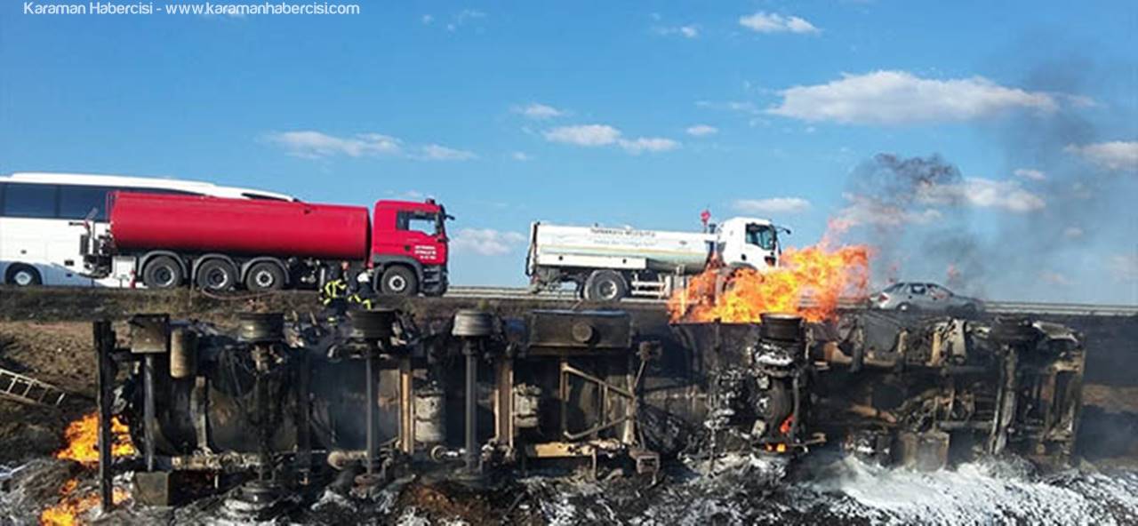 Aksaray'da LPG yüklü tanker şarampole devrildi: 1 ölü