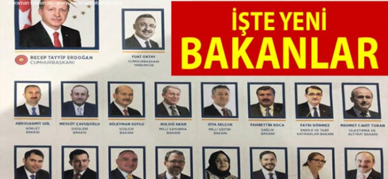 Yeni Sitemin İlk Bakanları