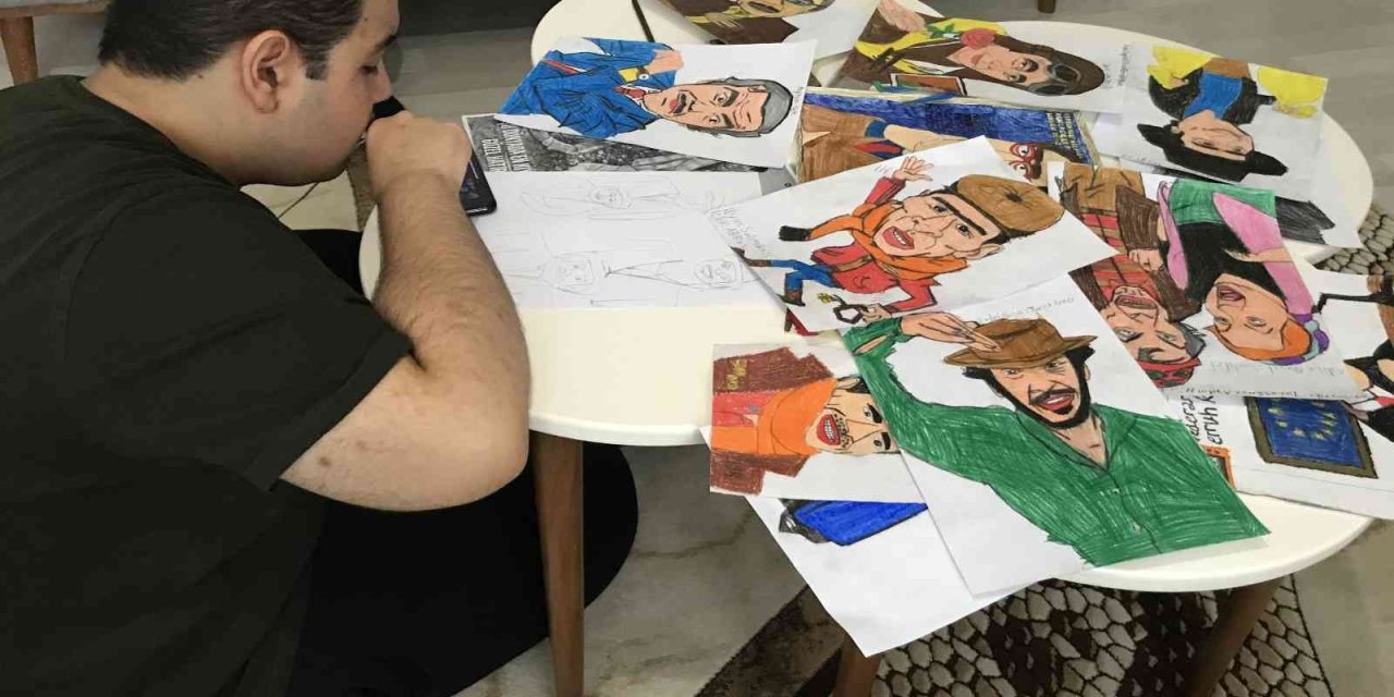 Konya'da Otizmli Yunus Emre Karaladığı Kağıtlara Şimdi Yeşilçam Karakterleri Çiziyor