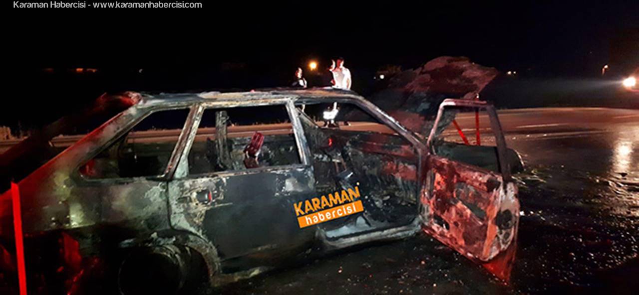 Karaman'da otomobil yangını