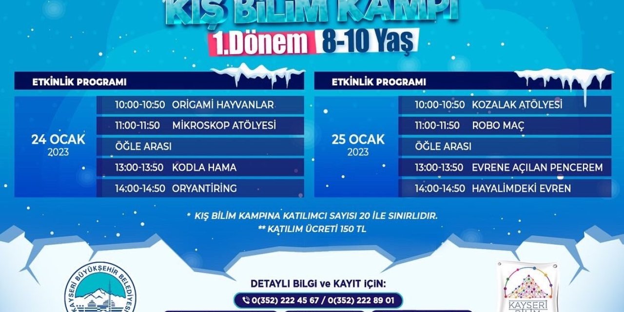 Büyükşehir’den Kış Bilim Kampı