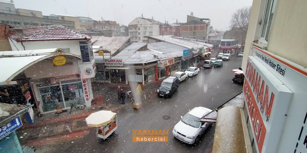 Karaman’da Beklenen Kar Yağışı Geldi