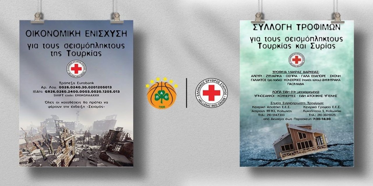 Panathinaikos’tan Depremzedelere Destek