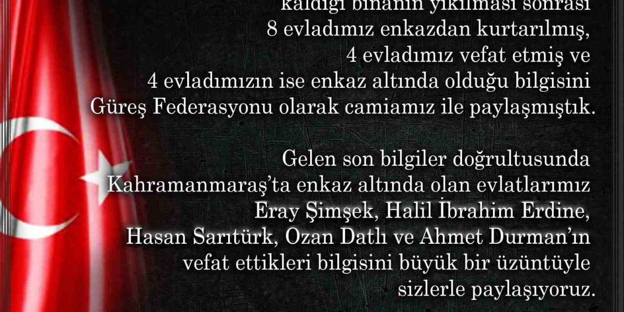 Tgf, 5 Güreşçinin Vefat Ettiğini Açıkladı