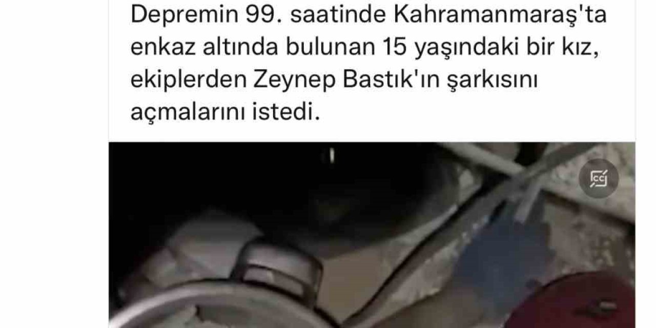 Zeynep Bastık Enkaz Altındayken Şarkısını Dinlemek İsteyen Genç Kıza Yardım Eli Uzattı