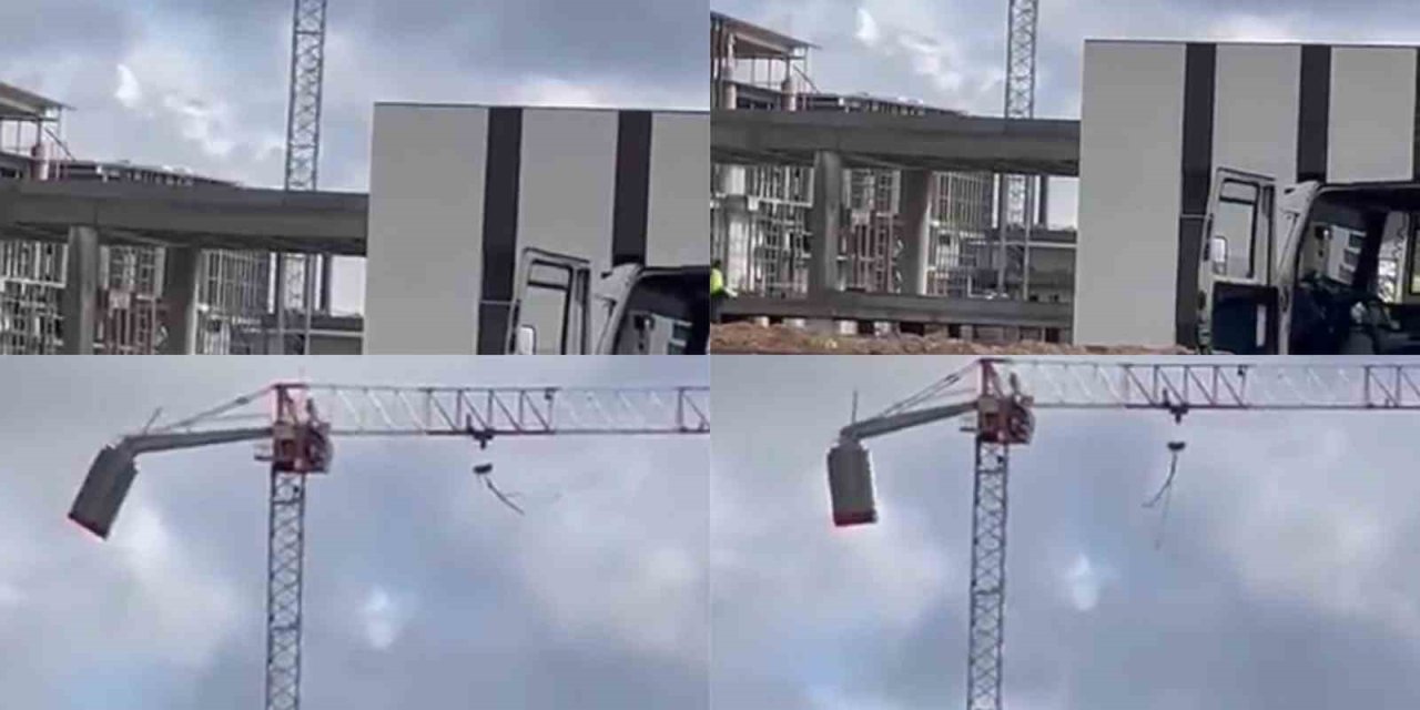 Depremde Kule Vinçin Ağırlığı İşte Böyle Çöktü