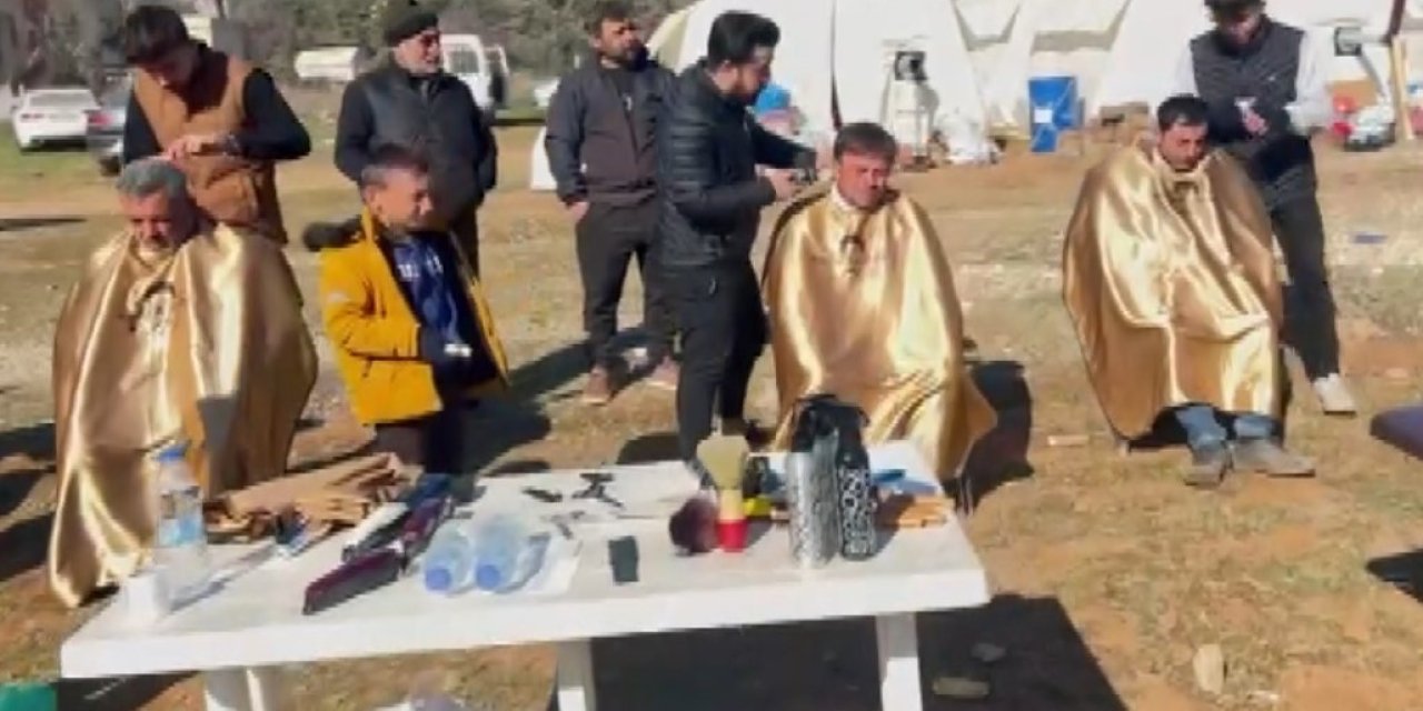 Çadırkentte Kalanlar Tıraş Edildi, Kız Çocuklarına Saç Bakımı Yapıldı