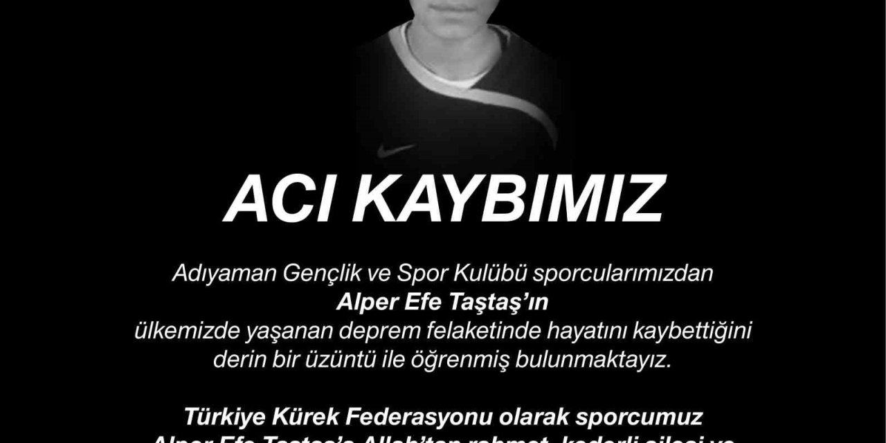 Türkiye Kürek Federasyonu, Alper Efe Taştaş’ın Hayatını Kaybettiğini Duyurdu