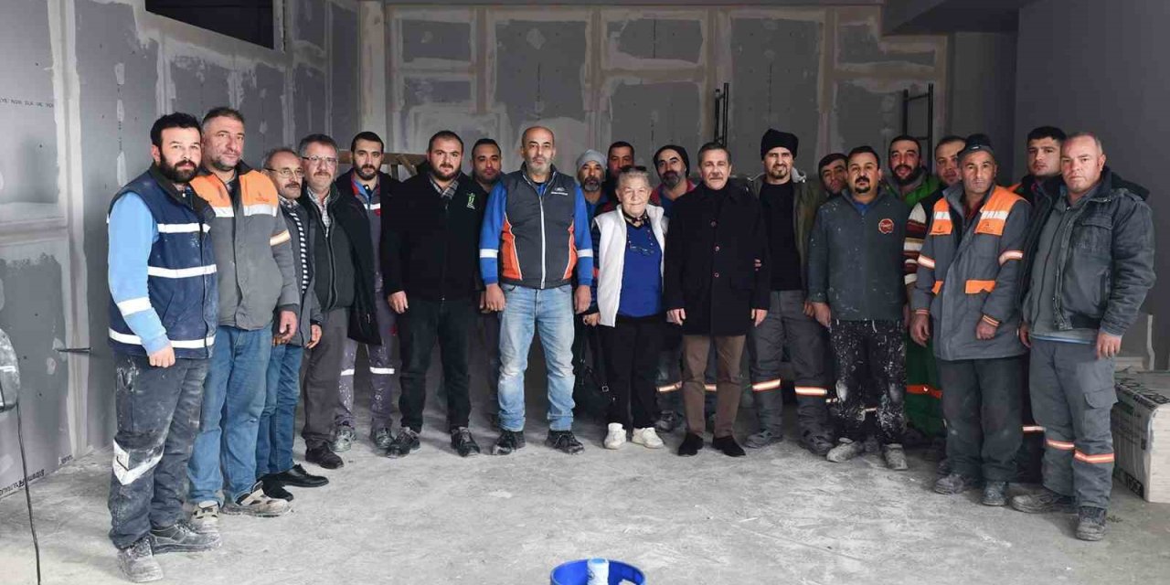 Başkan Ataç Yeşiltepe Belde Evi İnşaatını İnceledi