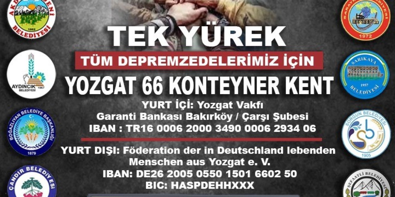 Yozgatlılardan Deprem Bölgesine Konteyner Kent